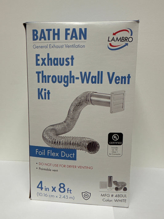 Bath Fan Exhaust Through-Wall Vent Kit